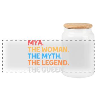 Mya La Femme Le Mythe La Légende La Reine - Boîte à biscuits avec couvercle en bois - blanc - Devant