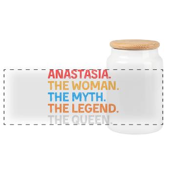 Anastasia La Femme Le Mythe La Légende La Reine - Boîte à biscuits avec couvercle en bois - blanc - Devant