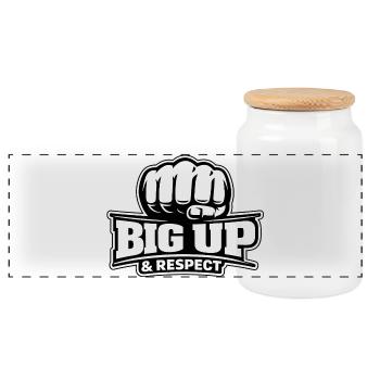 Night & Day Big Up & Respect - Panoramic Cookie Jar with Wooden Lid - white - Front