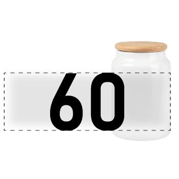 60. 60 ANS. 60e ANNIVERSAIRE. ANNIVERSAIRE 60 ANS. - Boîte à biscuits avec couvercle en bois - blanc - Devant