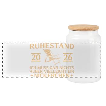 Retraite 2026 Je n’ai rien à faire d’autre que faire une sieste - Boîte à biscuits avec couvercle en bois - blanc - Devant