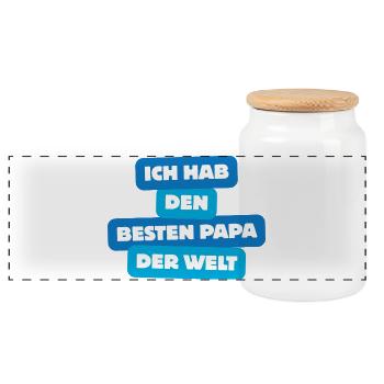 Best Dad in the World – Family Shirt - Panoramic Cookie Jar with Wooden Lid - white - Front