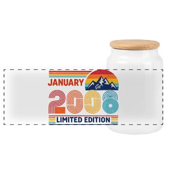 Édition limitée cadeau pour le 18e anniversaire 2008 - Boîte à biscuits avec couvercle en bois - blanc - Devant