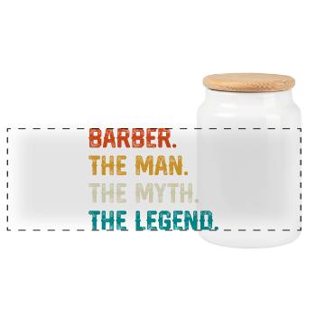 T-shirt légende du mythe du barbier - Boîte à biscuits avec couvercle en bois - blanc - Devant
