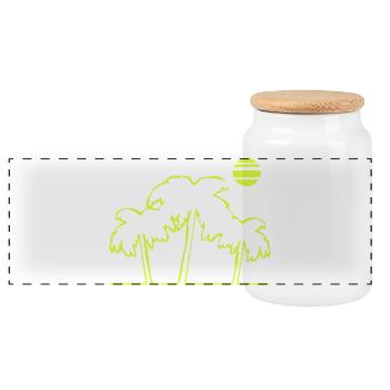 Île de la plage Palm Trees - Boîte à biscuits avec couvercle en bois - blanc - Devant