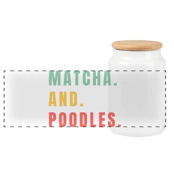 MATCHA UND PUDEL - Panorama Keksdose mit Holzdeckel - Weiß - Vorne