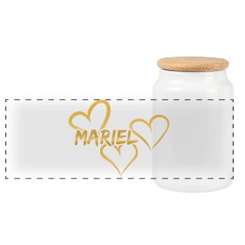 Cadeau pour Mariel - Boîte à biscuits avec couvercle en bois - blanc - Devant