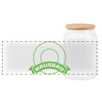 Emblème de la construction de la maison d’équipe - Boîte à biscuits avec couvercle en bois - blanc - Devant