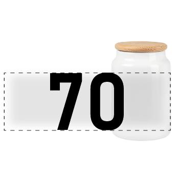 ANNIVERSARY. HAPPY BIRTHDAY. HAPPY BIRTHDAY. - Panoramic Cookie Jar with Wooden Lid - white - Front