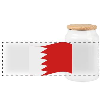 Bahrain-Flagge - Panorama Keksdose mit Holzdeckel - Weiß - Vorne