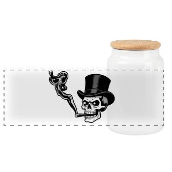 RICH SKULL #1 - black & white - Boîte à biscuits avec couvercle en bois - blanc - Devant