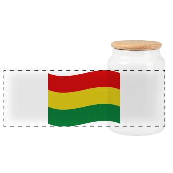 Bolivian flag - Panoramic Cookie Jar with Wooden Lid - white - Front
