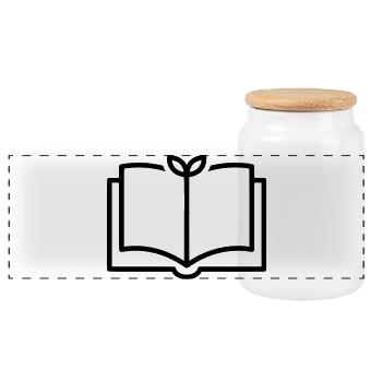 Plan de la feuille nature du livre - Boîte à biscuits avec couvercle en bois - blanc - Devant