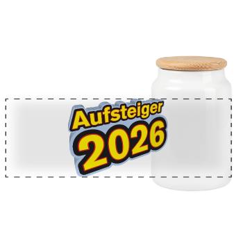 Promoted 2026 Promotion - Panoramic Cookie Jar with Wooden Lid - white - Front