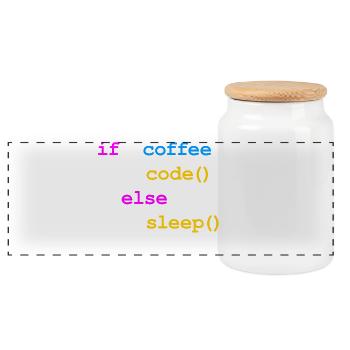 No Coffee No Code Programmer Computer Scientist - Panoramic Cookie Jar with Wooden Lid - white - Front