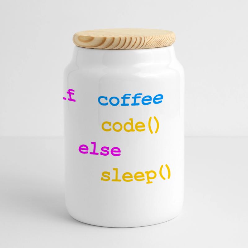 Kein Kaffee Kein Code Programmierer Informatiker Panorama Keksdose mit Holzdeckel