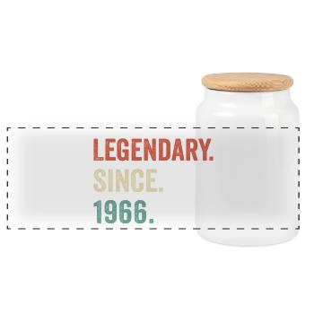 legendary since 1966 - Boîte à biscuits avec couvercle en bois - blanc - Devant