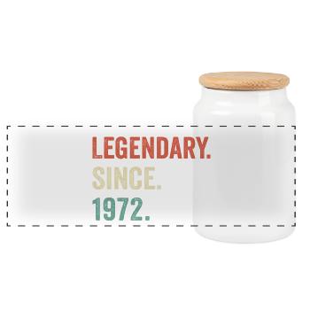 legendary since 1972 - Panoramic Cookie Jar with Wooden Lid - white - Front