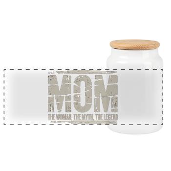Mama The Woman The Myth The Legend Shirt - Panorama Keksdose mit Holzdeckel - Weiß - Vorne