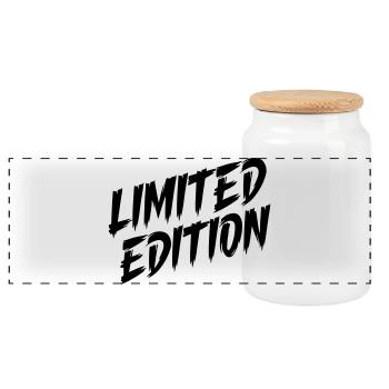 Limited edition - Panoramic Cookie Jar with Wooden Lid - white - Front