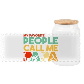 Parkour Papa Traceur Silhouette Art sportif rétro - Boîte à biscuits avec couvercle en bois - blanc - Devant