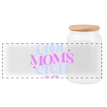Mama 2026 Geschenk - Coole Mama Outfit - Panorama Keksdose mit Holzdeckel - Weiß - Vorne