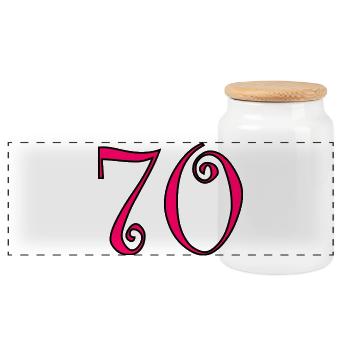 70. 70 ANS. 70e ANNIVERSAIRE. ANNIVERSAIRE 70 ANS. - Boîte à biscuits avec couvercle en bois - blanc - Devant