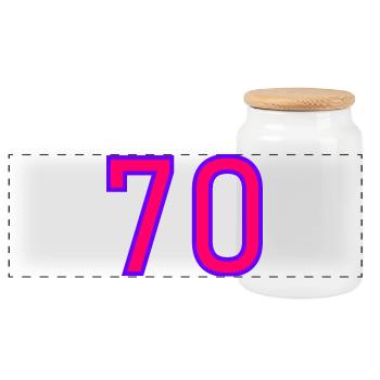 ANNIVERSARY. HAPPY BIRTHDAY. HAPPY BIRTHDAY. - Panoramic Cookie Jar with Wooden Lid - white - Front