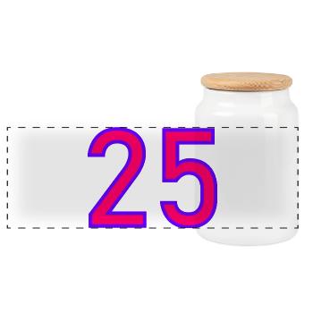 25. 25 YEARS. 25th ANNIVERSARY. 25 YEARS ANNIVERSARY. - Panoramic Cookie Jar with Wooden Lid - white - Front