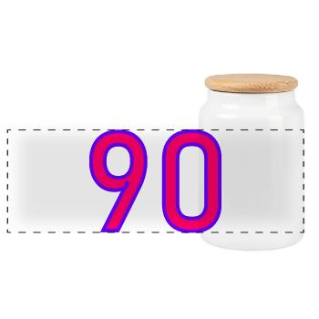 90. 90 YEARS. 90th ANNIVERSARY. 90 YEARS ANNIVERSARY. - Panoramic Cookie Jar with Wooden Lid - white - Front
