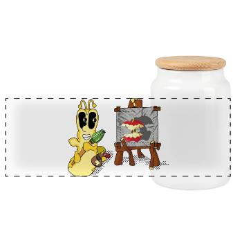 PLAN - Boîte à biscuits avec couvercle en bois - blanc - Devant