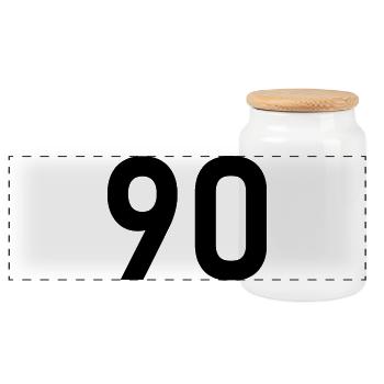 90. 90 YEARS. 90th ANNIVERSARY. 90 YEARS ANNIVERSARY. - Panoramic Cookie Jar with Wooden Lid - white - Front