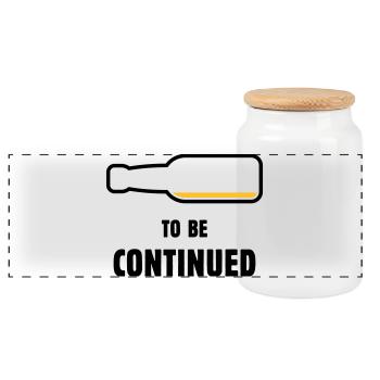 To Be Continued (Bier / Bierchen ( POS 2C) - Panorama Keksdose mit Holzdeckel - Weiß - Vorne