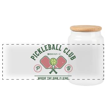 Club de pickleball où le Dink est le roi drôle - Boîte à biscuits avec couvercle en bois - blanc - Devant