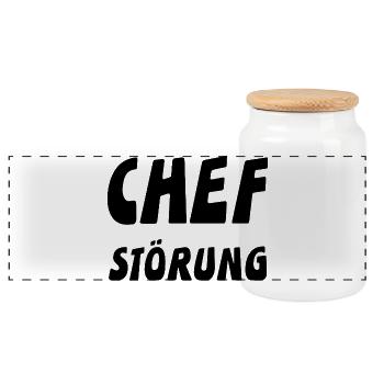 Chef - Panorama Keksdose mit Holzdeckel - Weiß - Vorne
