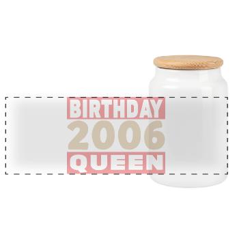 birthday queen 20 ans 2006 Anniversaire - Boîte à biscuits avec couvercle en bois - blanc - Devant