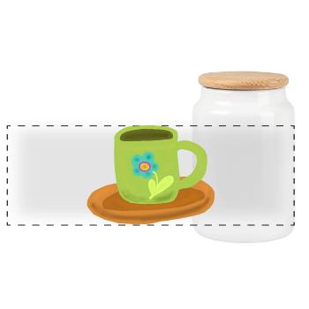 Tasse de thé Anniversaire Matin Grognon - Boîte à biscuits avec couvercle en bois - blanc - Devant