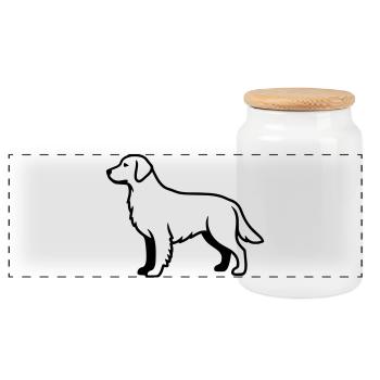 Résumé du chien labrador retriever - Boîte à biscuits avec couvercle en bois - blanc - Devant
