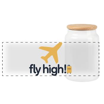 T-shirt Fly High Travel Icon - Boîte à biscuits avec couvercle en bois - blanc - Devant