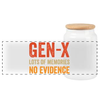 Generation X - Lot of Memories. No Evidence. - Panoramic Cookie Jar with Wooden Lid - white - Front