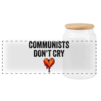 Les communistes ne pleurent pas - Boîte à biscuits avec couvercle en bois - blanc - Devant