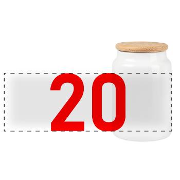 20. 20th ANNIVERSARY. 20 YEARS ANNIVERSARY. 20 YEARS. - Panoramic Cookie Jar with Wooden Lid - white - Front