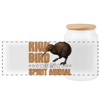 L’oiseau kiwi est mon animal spirituel Nouvelle-Zélande - Boîte à biscuits avec couvercle en bois - blanc - Devant