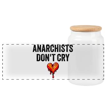 anarchists don't cry - Panorama Keksdose mit Holzdeckel - Weiß - Vorne