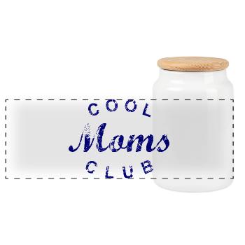Cadeau de fête des mères du Club des mamans cool - Boîte à biscuits avec couvercle en bois - blanc - Devant