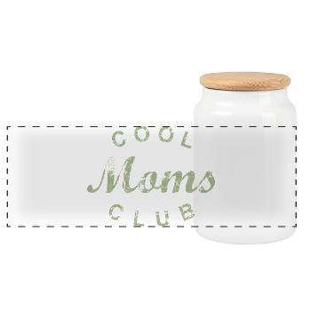 Cool Moms Club Mom Mom Mother's Day Gift - Panoramic Cookie Jar with Wooden Lid - white - Front