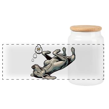 Weimaraner Weimaraner Owner Weimaraner Enthusiast - Panoramic Cookie Jar with Wooden Lid - white - Front