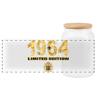 Édition limitée 1964 Anniversaire - Boîte à biscuits avec couvercle en bois - blanc - Devant