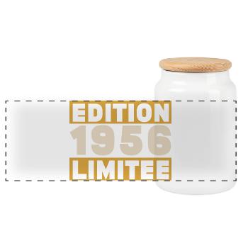 1956 70 ans Anniversaire Vintage Cadeau - Boîte à biscuits avec couvercle en bois - blanc - Devant