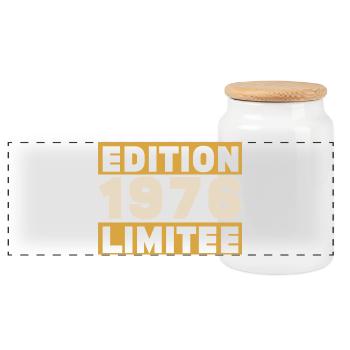 1976 50 ans Anniversaire Vintage Cadeau - Boîte à biscuits avec couvercle en bois - blanc - Devant